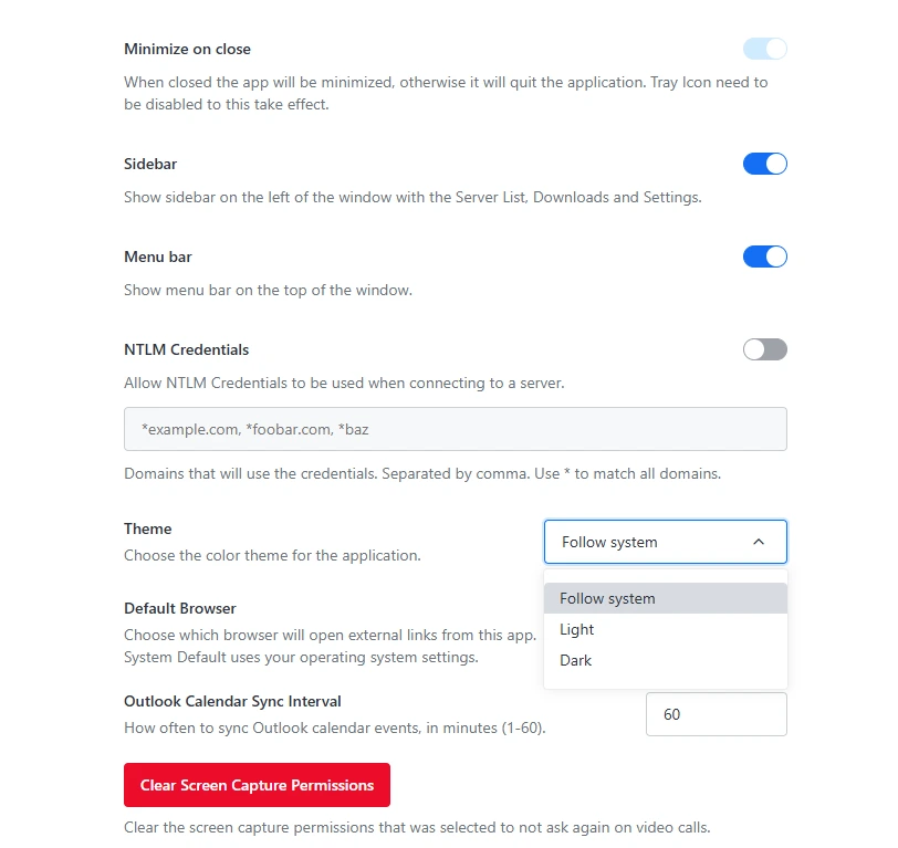 Rocket.Chat appearance customization settings 