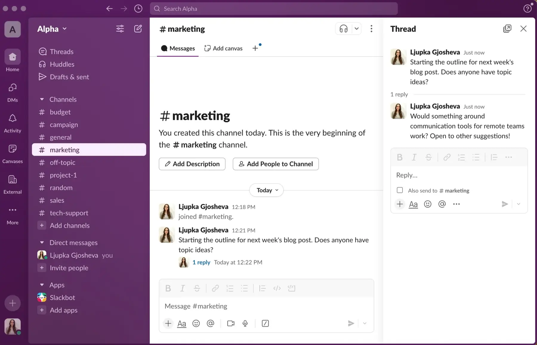 Threads in Slack