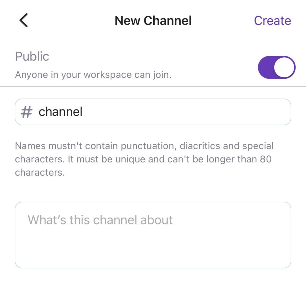 Create Channel - Pumble Help