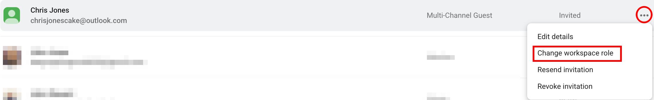 Change workspace role