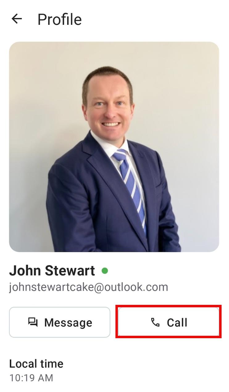 call from profile android