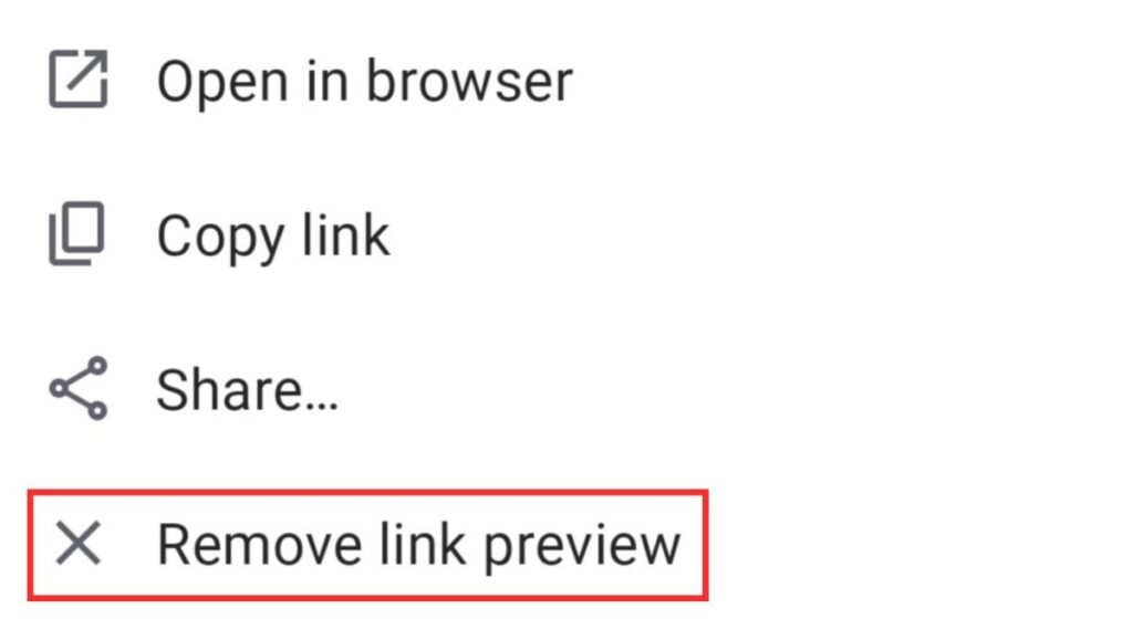 Remove link previews android