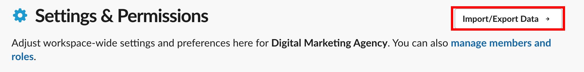 Import/Export in Slack