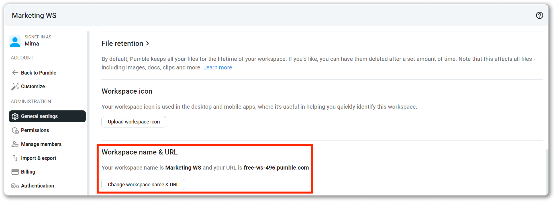 Customize Your Workspace Name and URL - Pumble Help