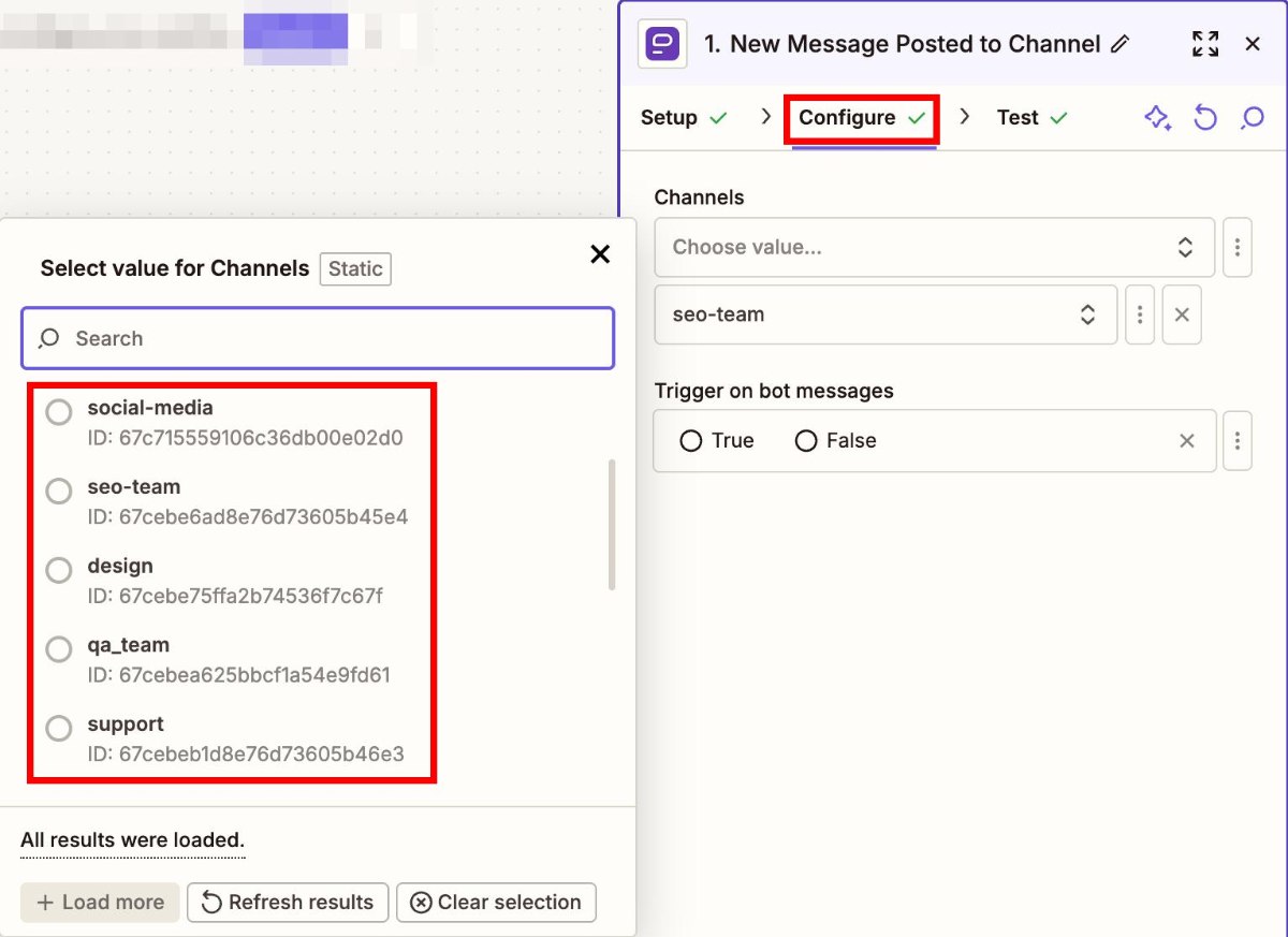 configure tab zapier