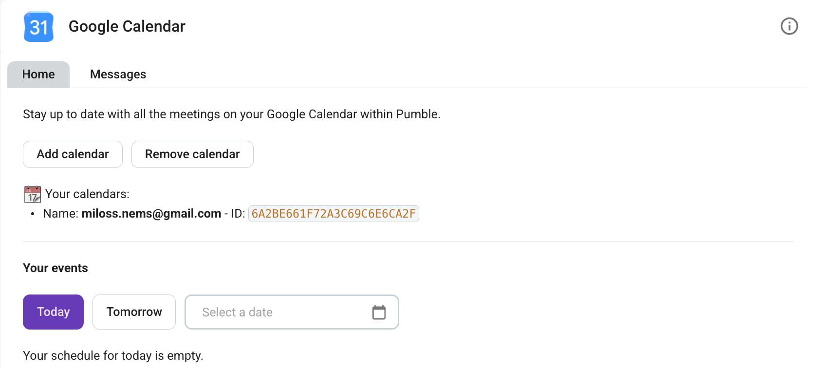 Google Calendar Integration - Pumble Help