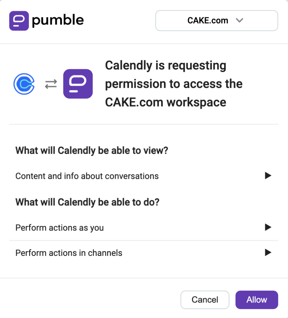 Calendly integration Pumble Help Calendly integration Pumble Help