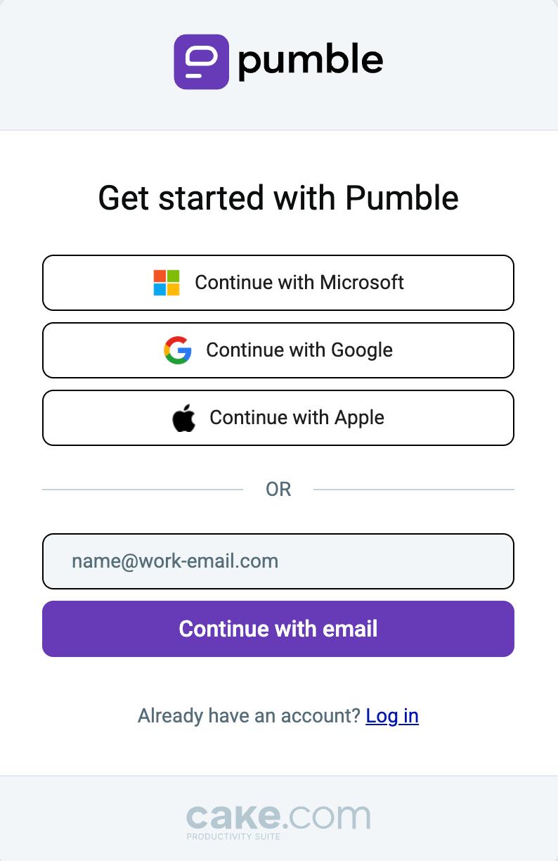 sign up pumble
