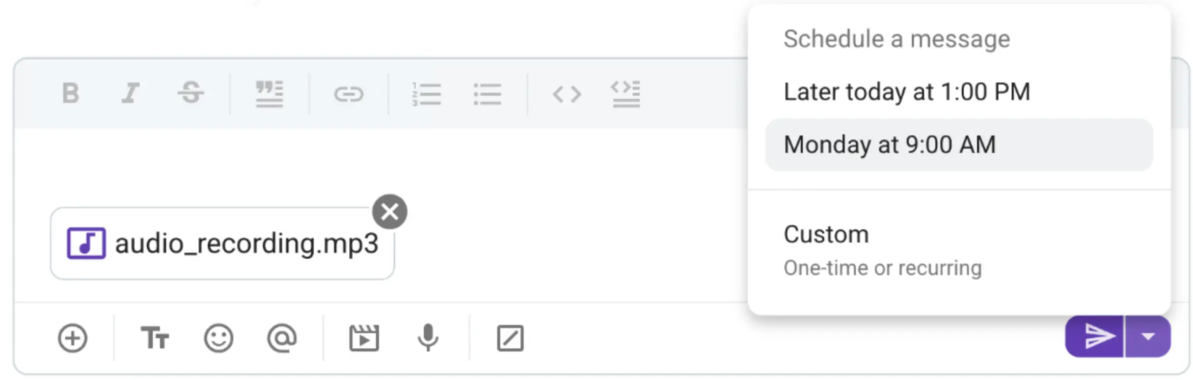 Schedule messages in Pumble