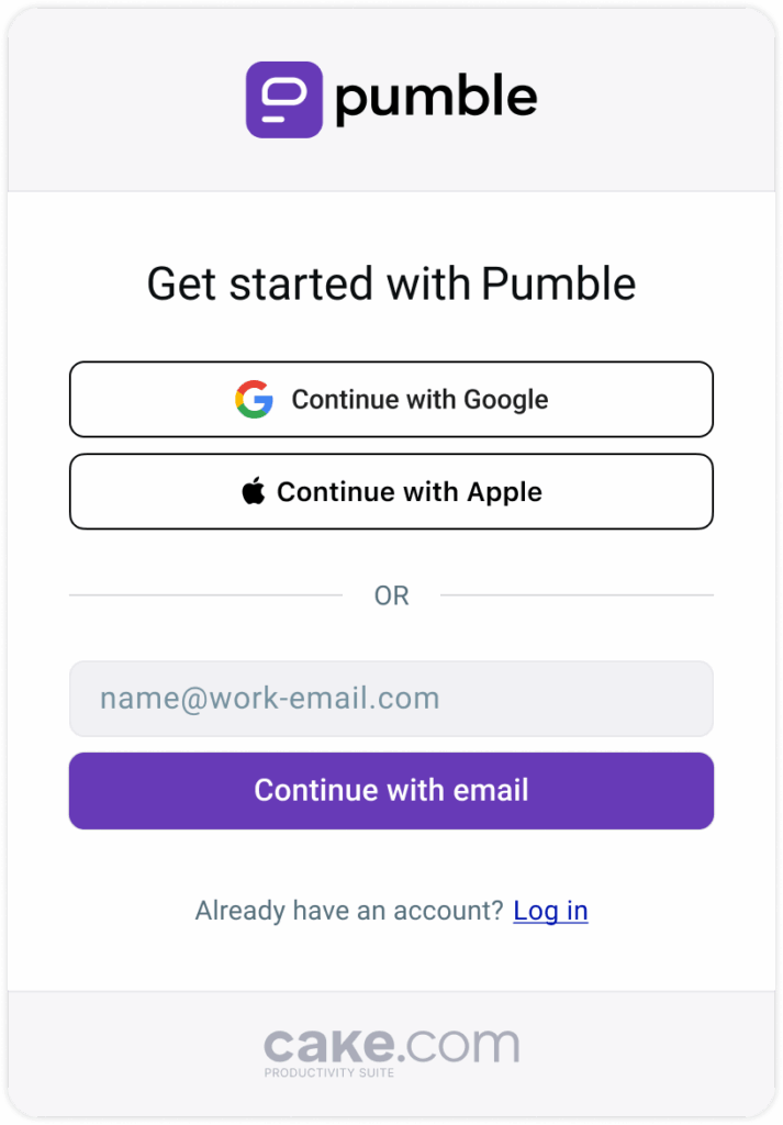 Register on Pumble