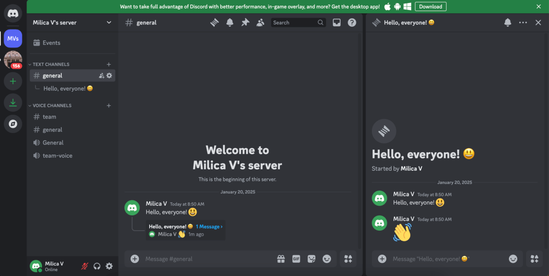 Interface do Discord