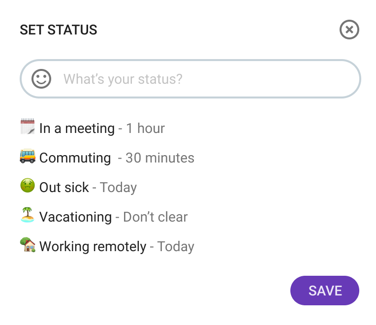Set up your current status to show availability