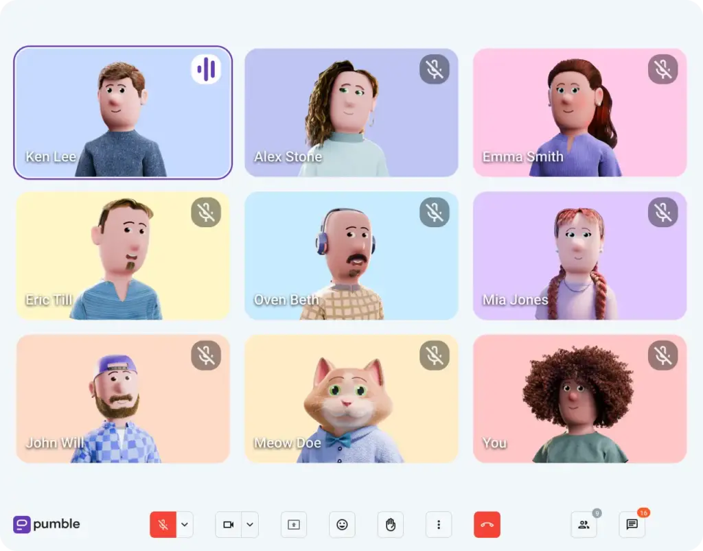 Videoconferencia en Pumble
