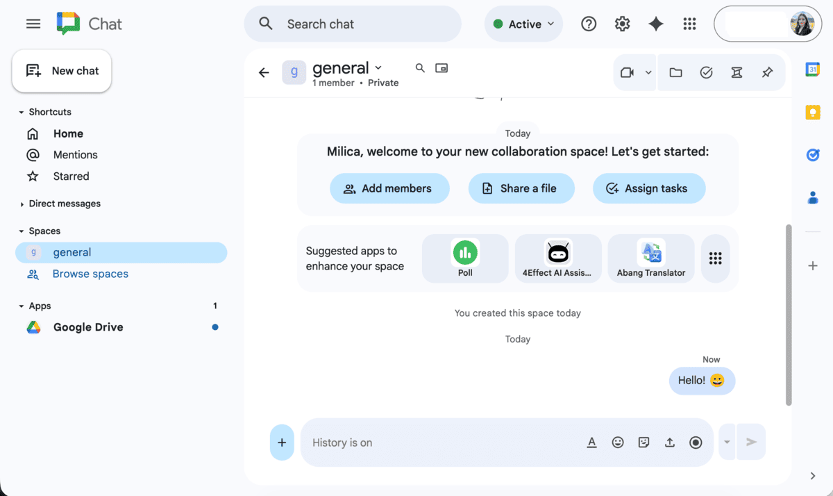 Espacios de Google Chat