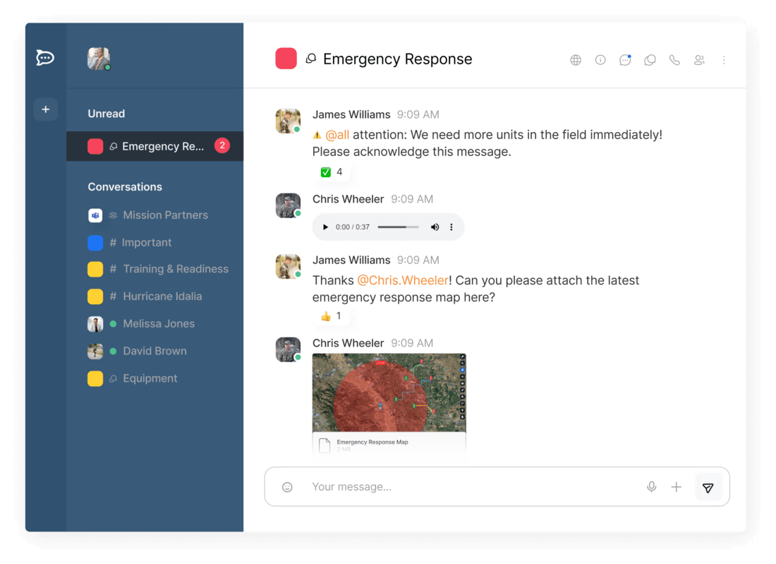 Interfaz de Rocket.Chat
