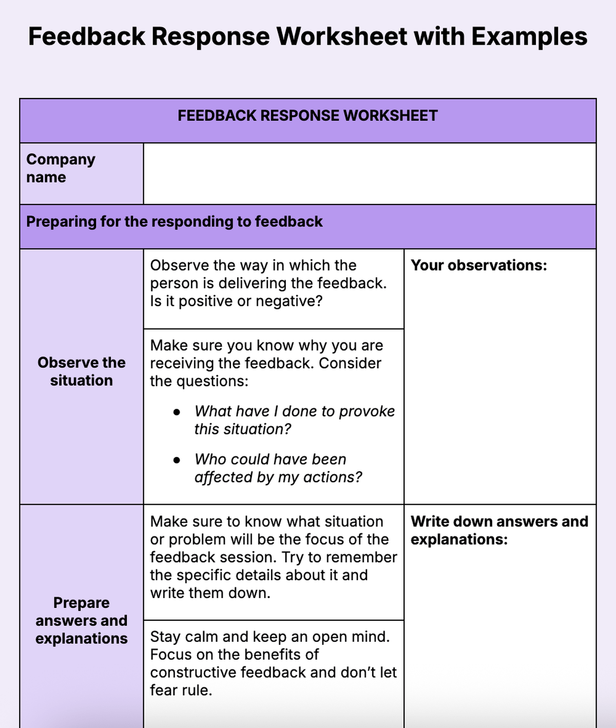 22. Feedback Response Worksheet with Examples -min