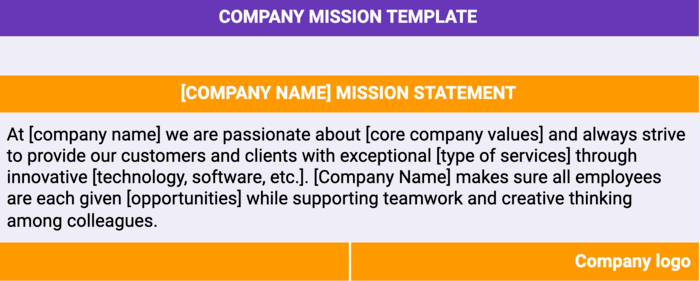 Company Mission Statement Template