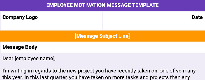 Employee Motivation Message Template
