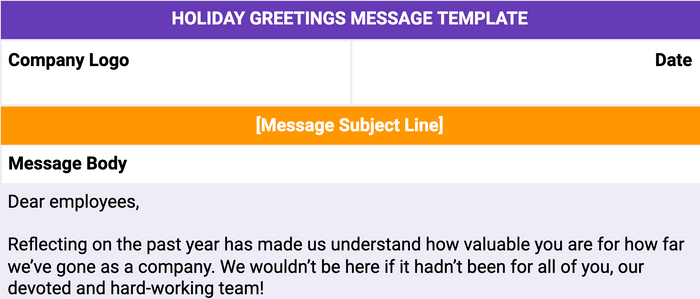Holiday Greetings Message Template