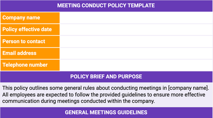 Meeting Conduct Policy Template