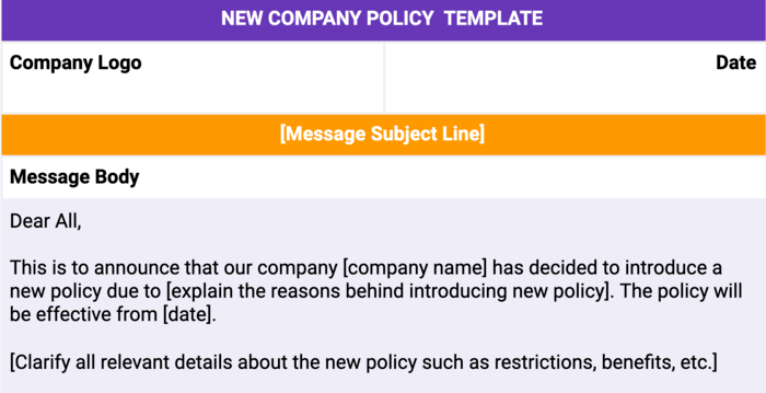 New Company Policy Template