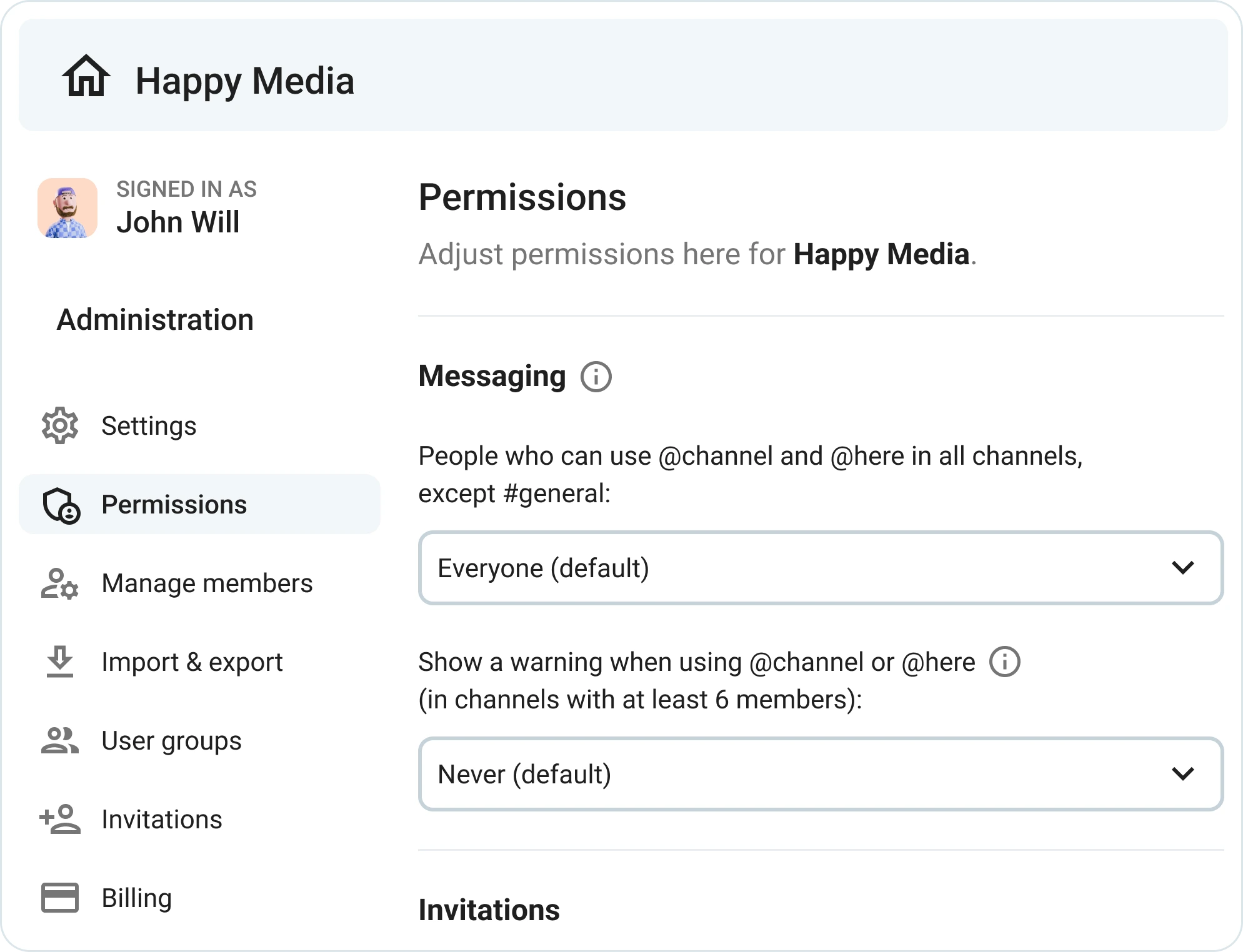 Setting up roles and permissions in Pumble