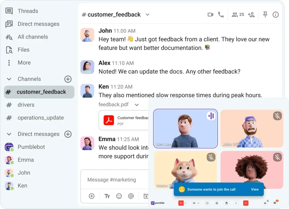 Centralize your support team collaboration in Pumble