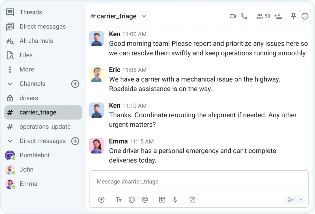 Coordinate communication across your logistics teams