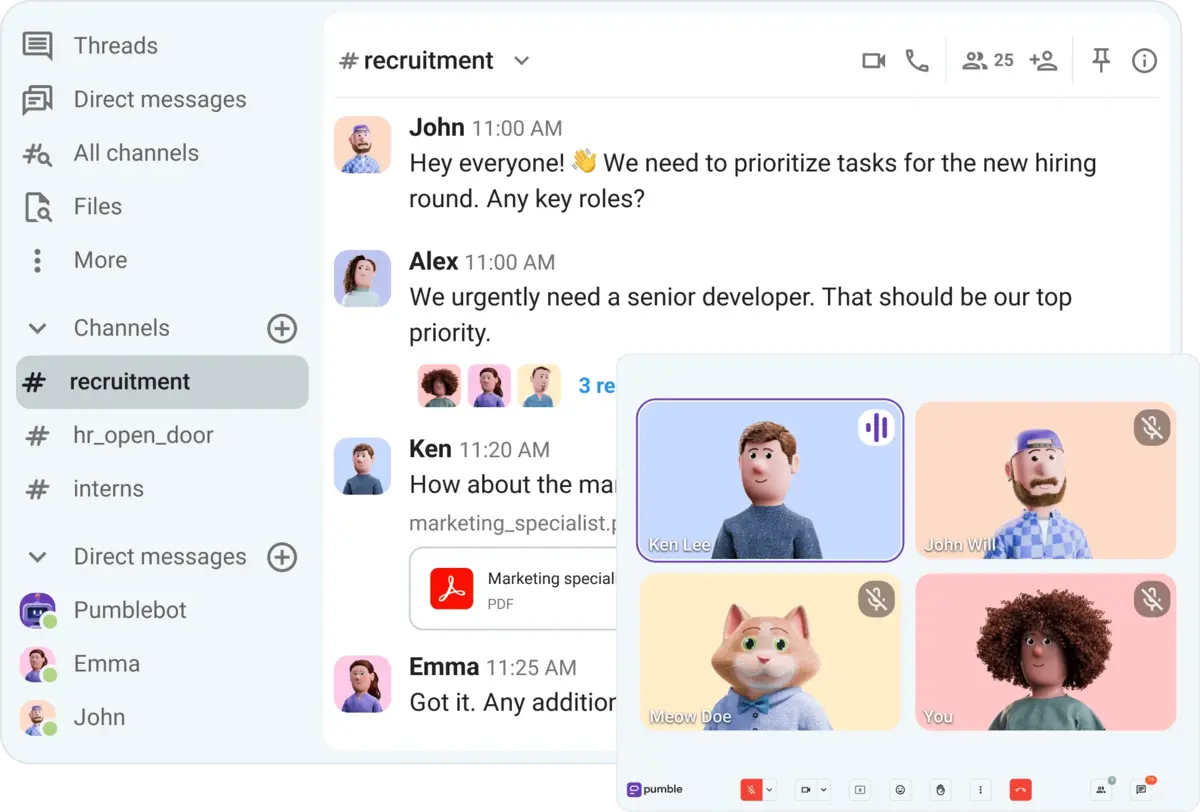 Organize your HR communication in Pumble