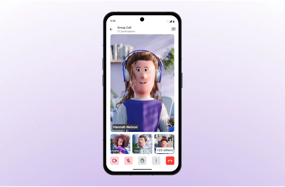 Video conferencing in Pumble on mobile