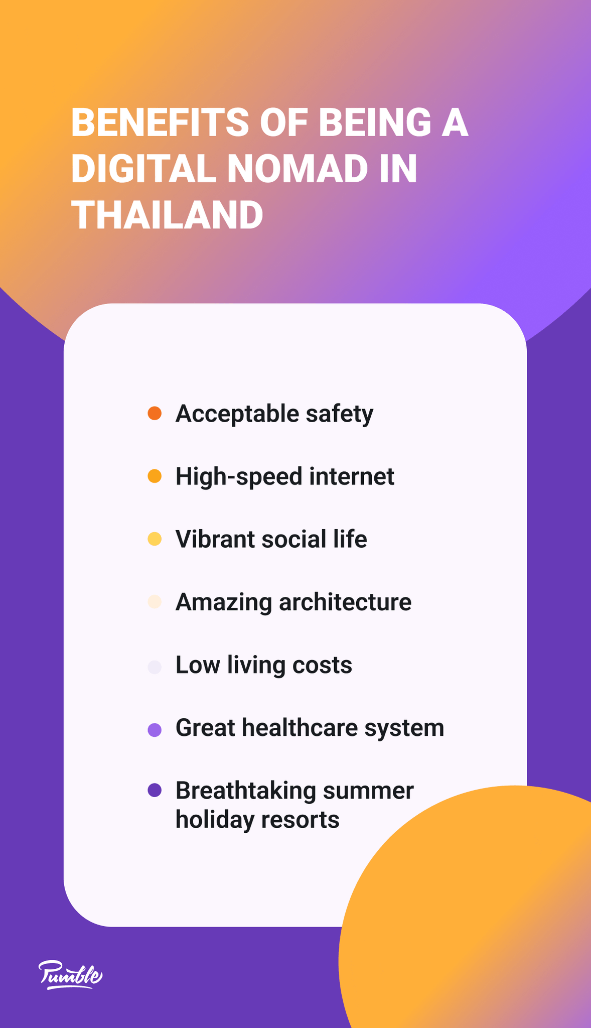Benefits of being a digital nomad in Thailand