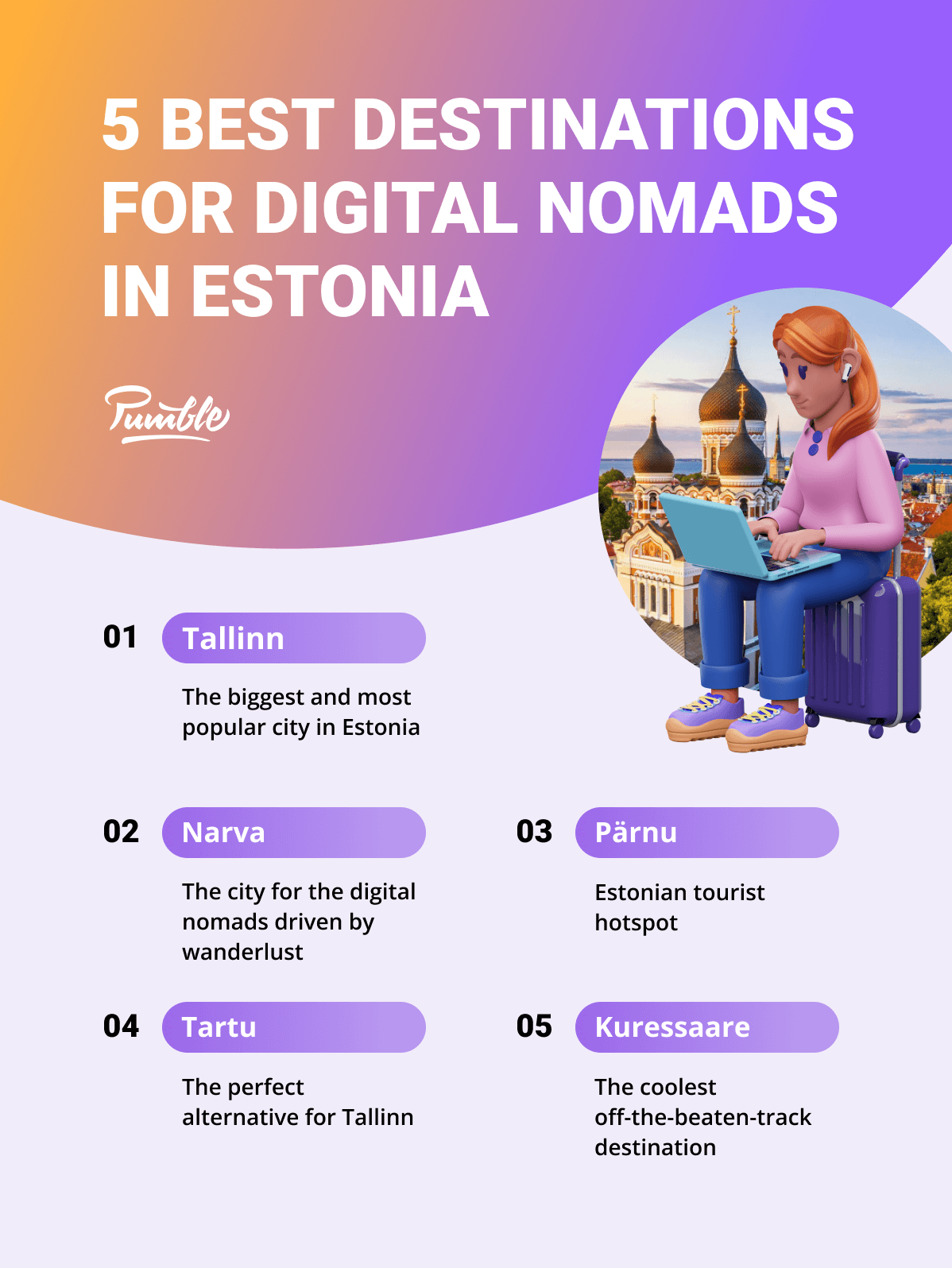 5 Best destinations for digital nomads in Estonia