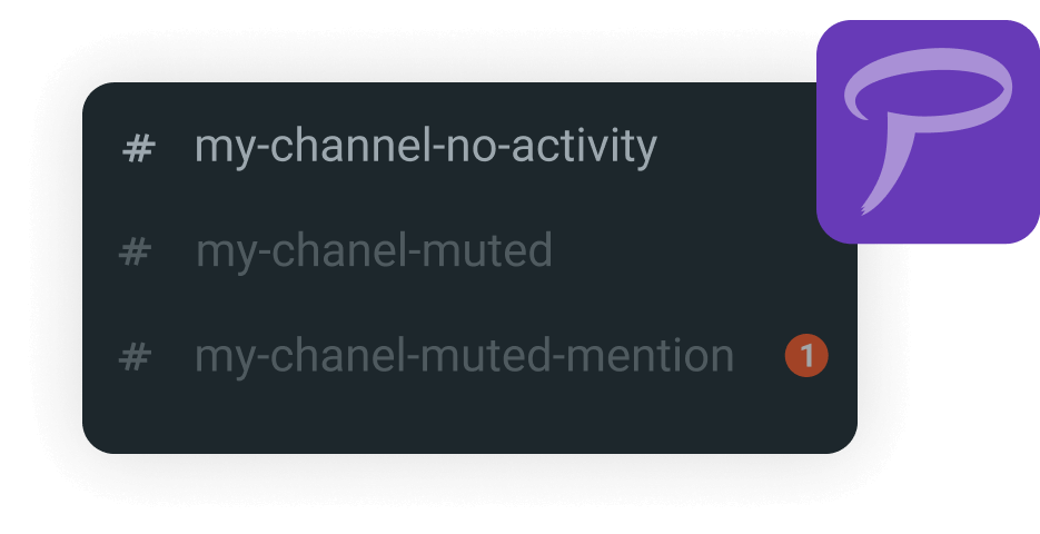 Muted channels in Pumble