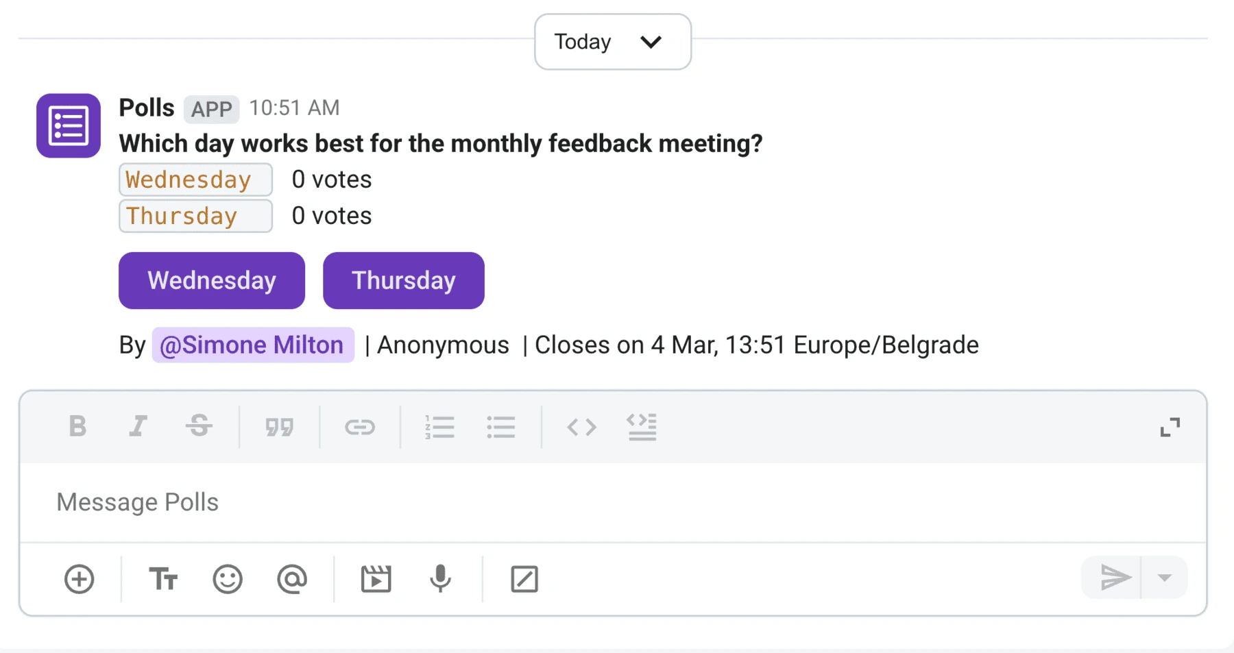 Keep a pulse on your team with polls in Pumble, a team communication platform by CAKE.com
