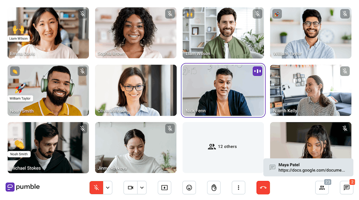 The team communication app, Pumble by CAKE.com, offers a reliable video conferencing experience