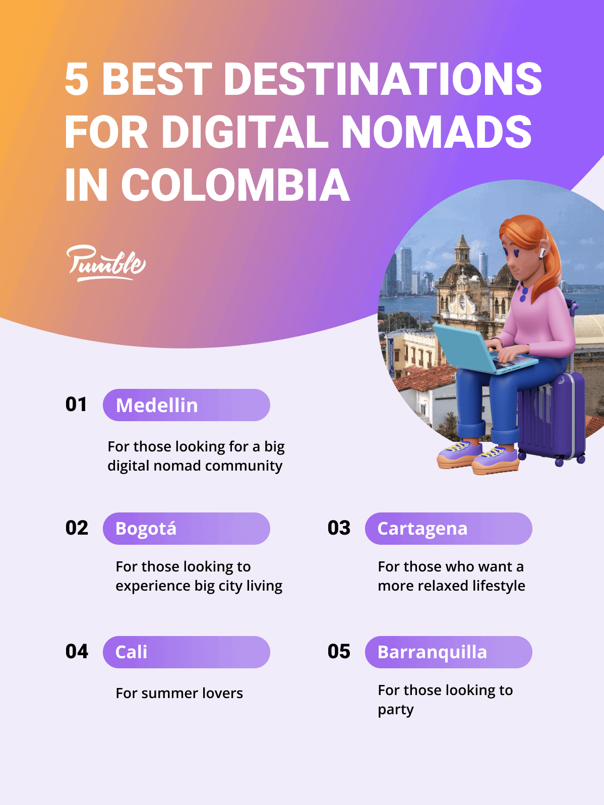 5 Best destinations for digital nomads in Colombia