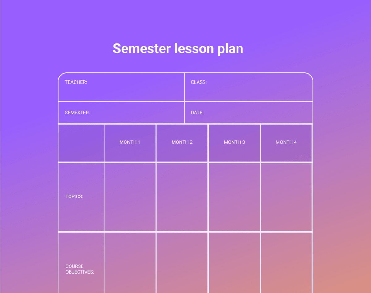 An example of a semester lesson plan