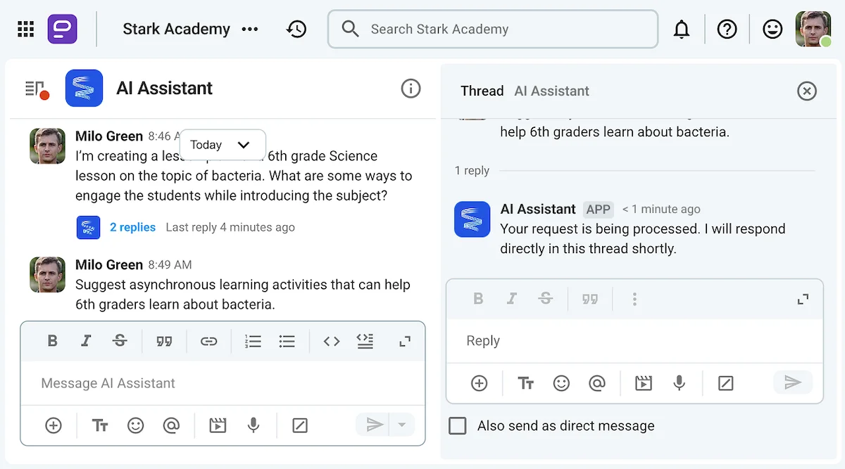 Workshop your lesson plan with Pumble’s AI Assistant