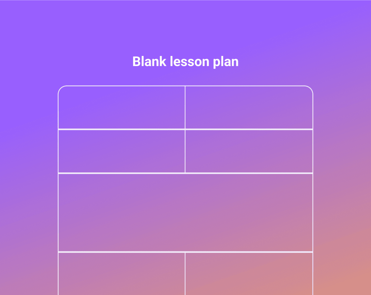 An example of a blank lesson plan template 
