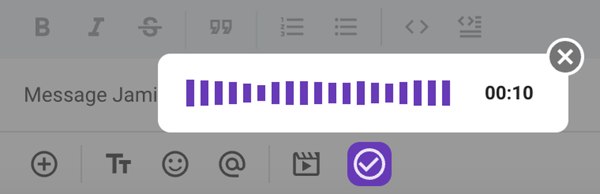Recording an audio message in Pumble