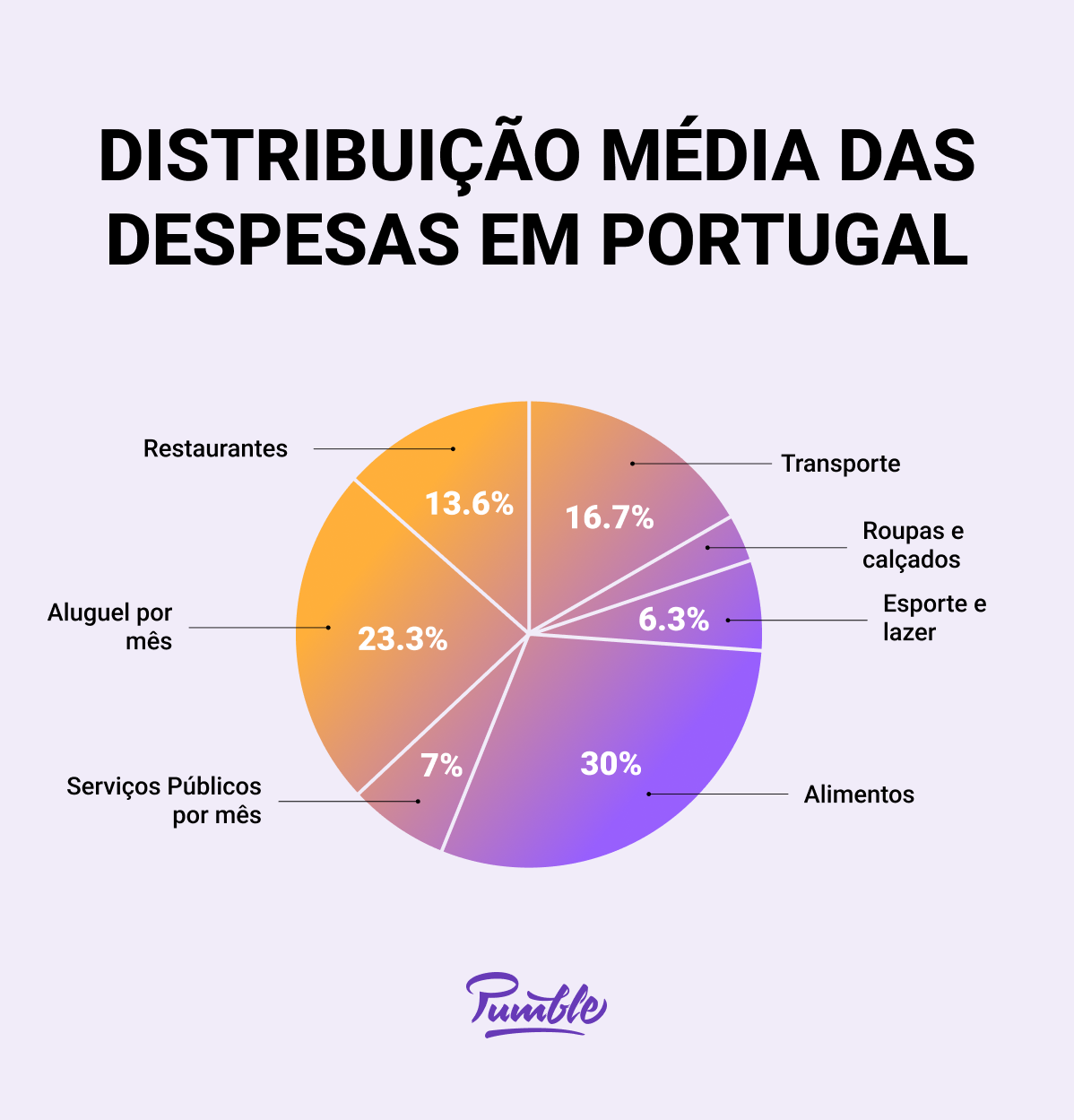 Average distribution of expenses in Portugal. Source: Numbeo