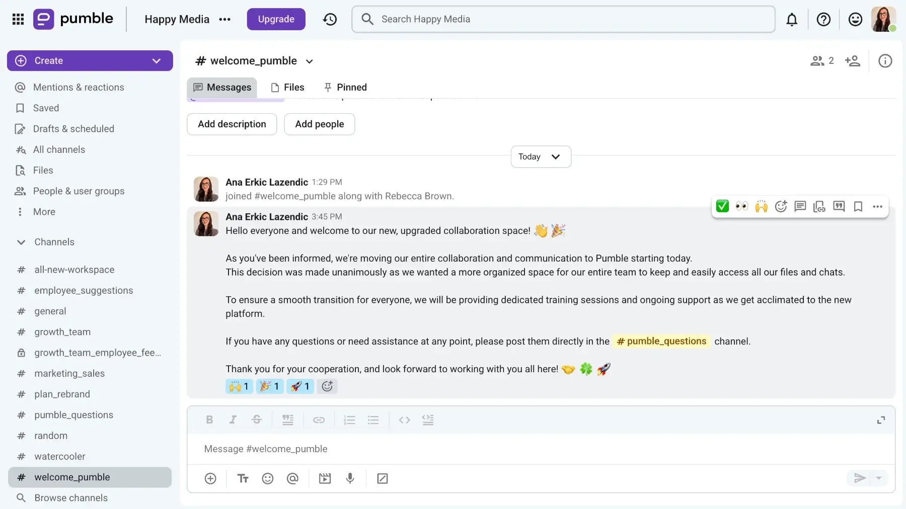 Announcing the switch from Slack on Pumble