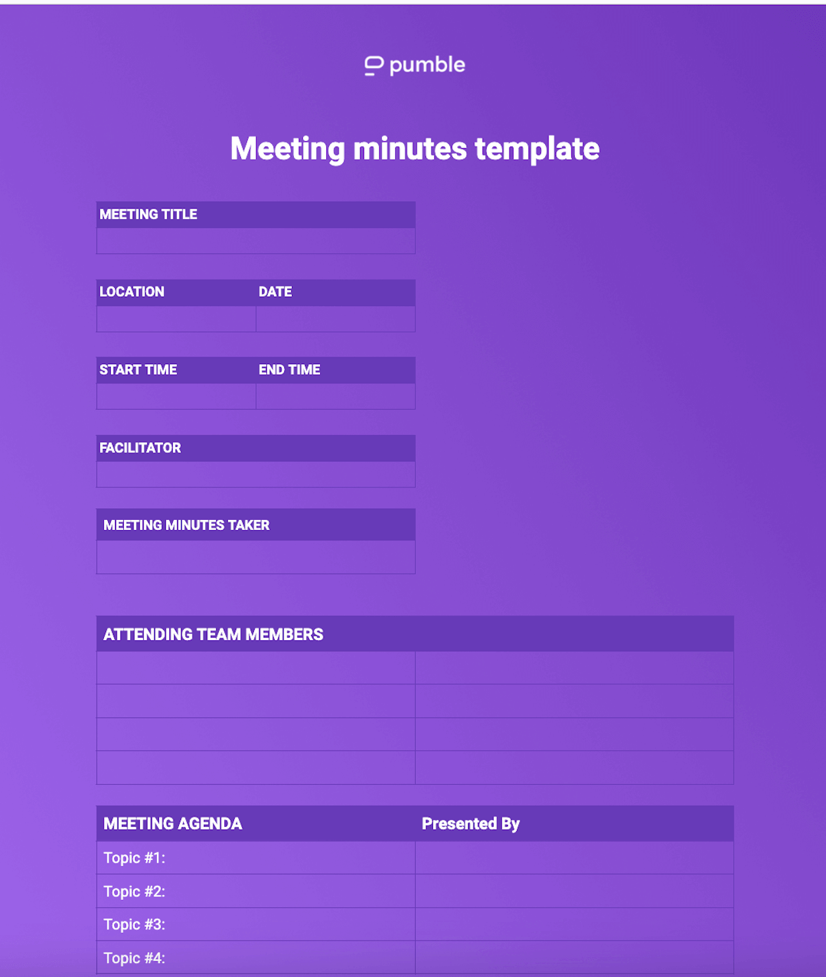 An example of a meeting minutes template