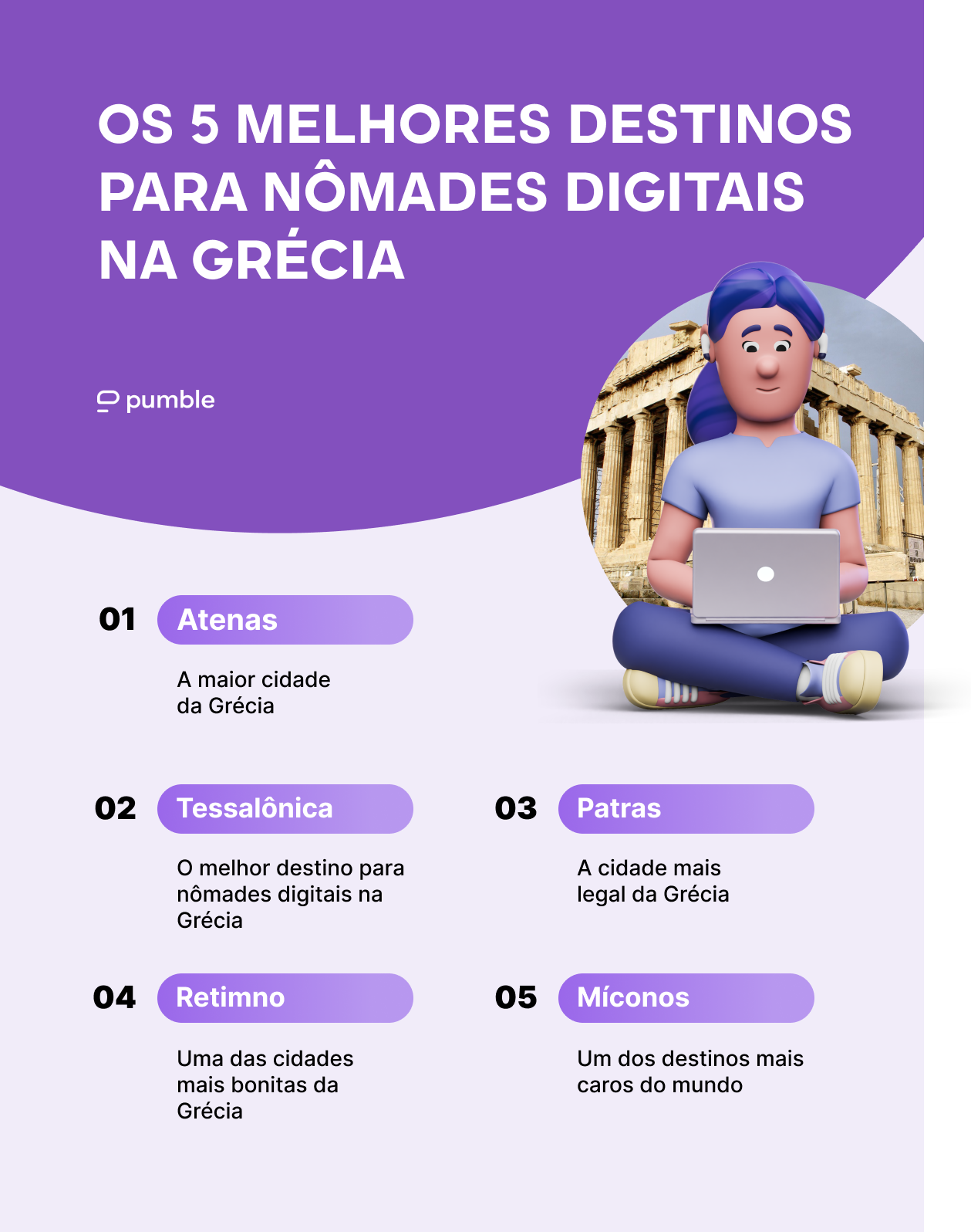 Os 5 melhores destinos para nômades digitais na Grécia