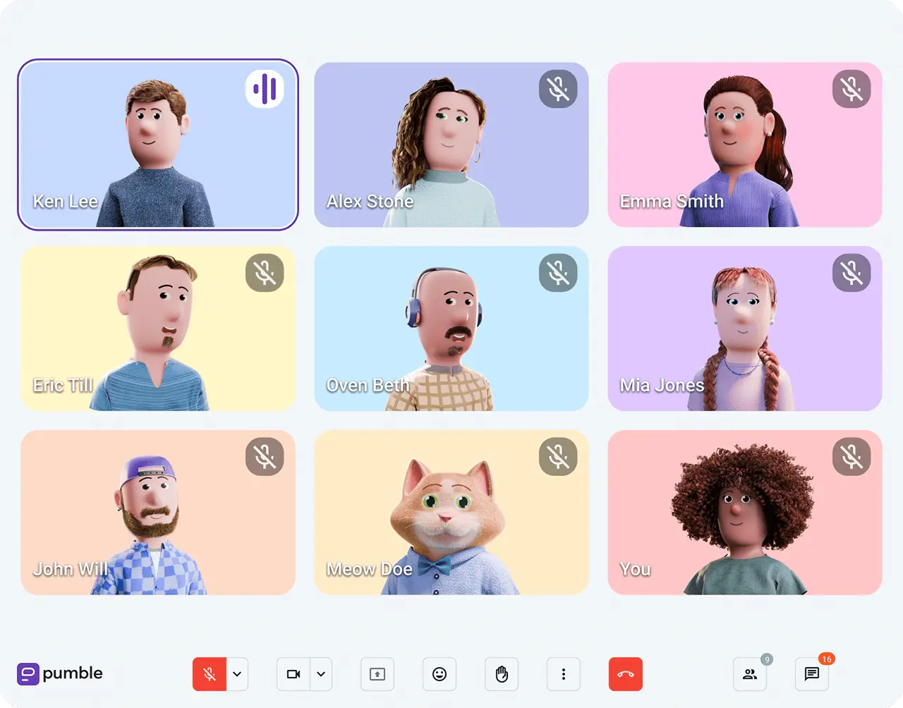 Pumble video call