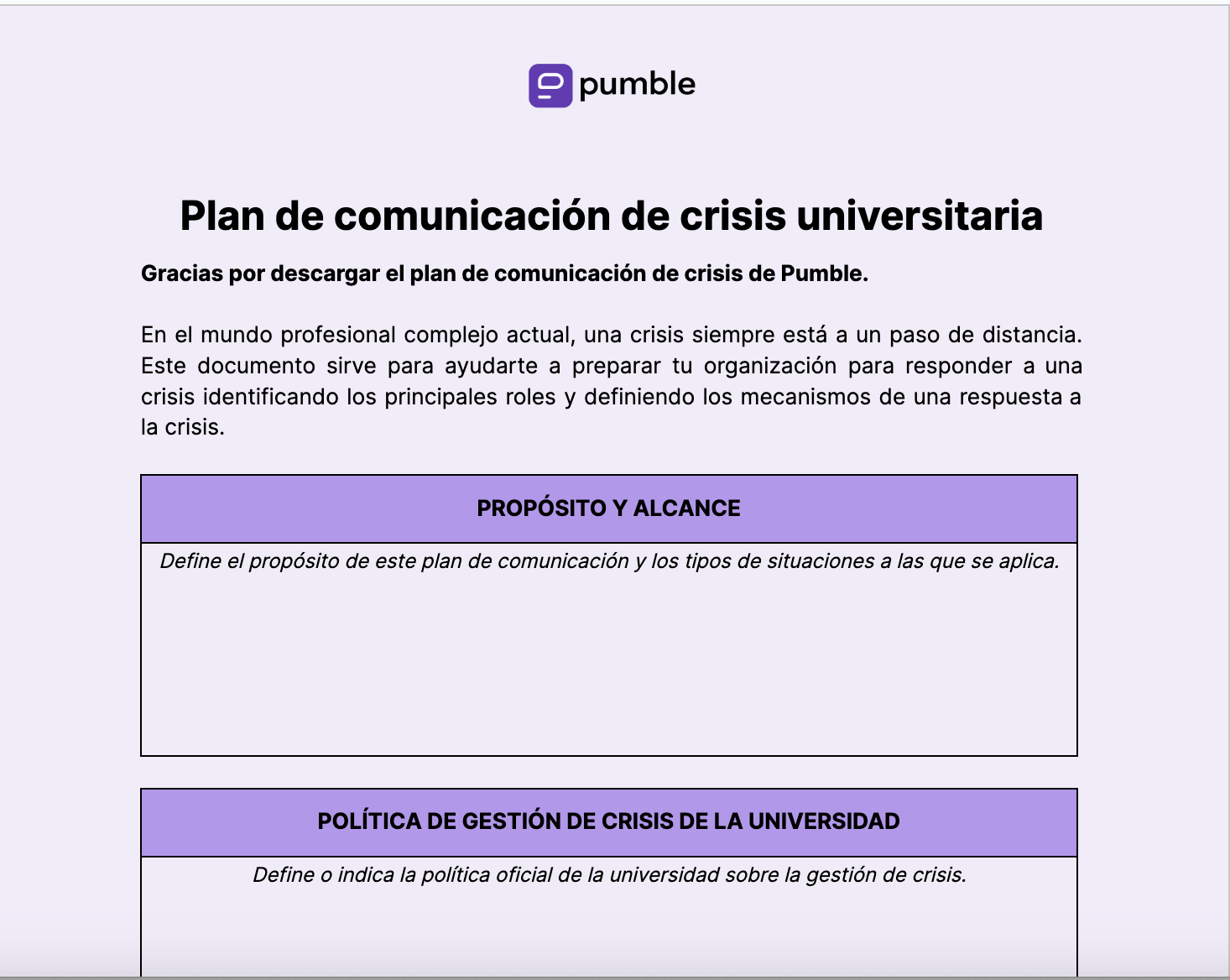 Plan de comunicación de crisis universitaria