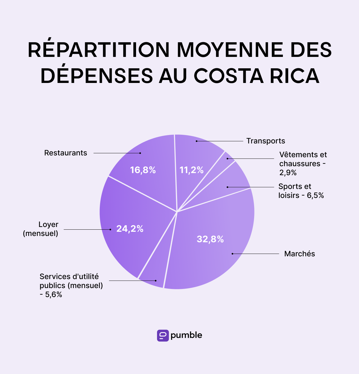 Average distribution of expenses in Costa Rica