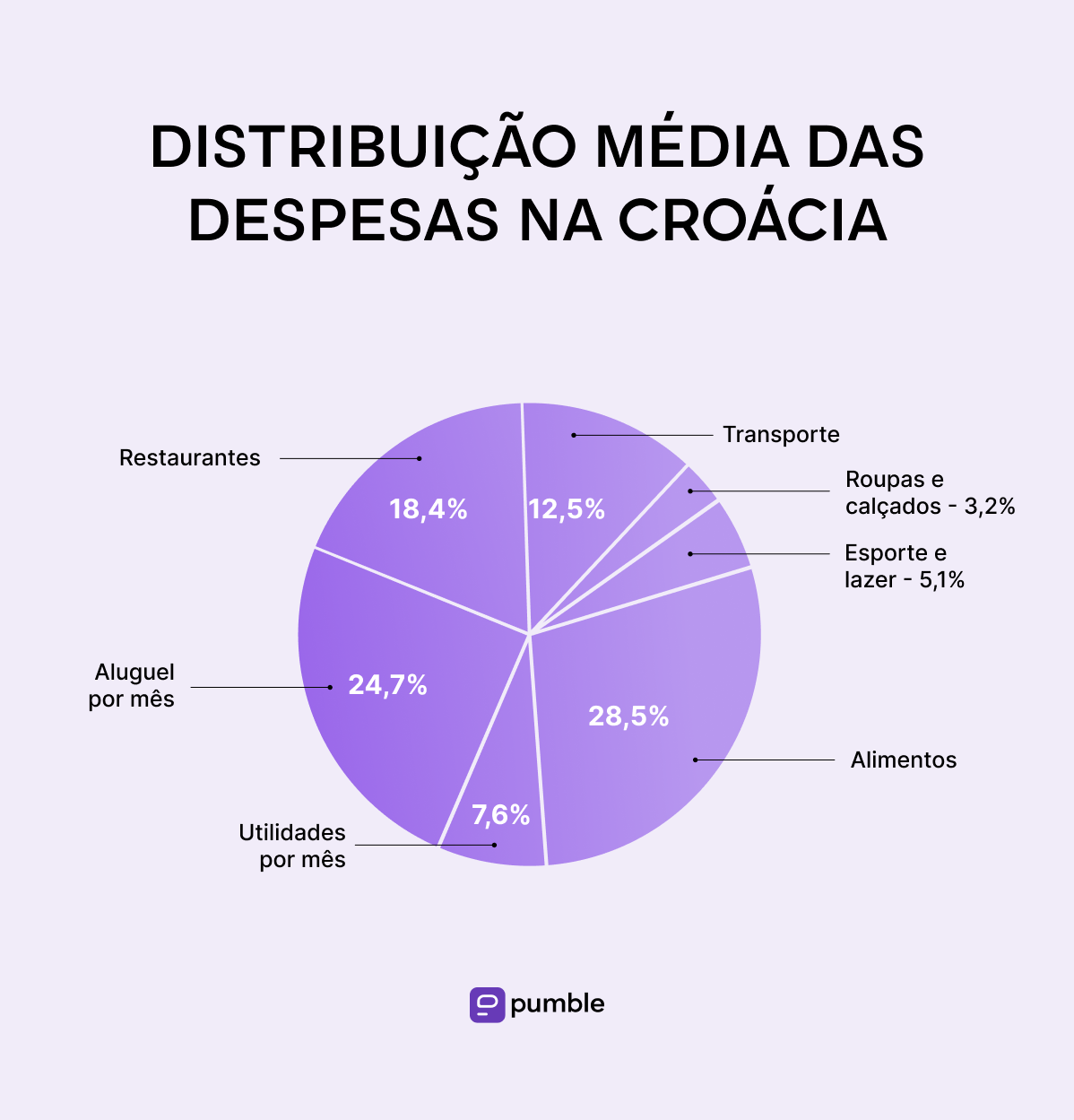 Average distribution of expenses in Croatia