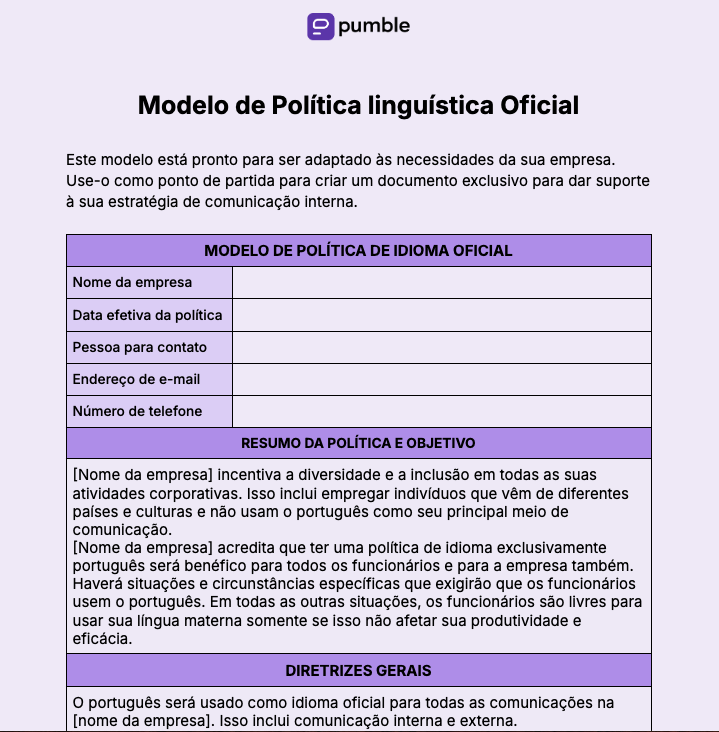 Modelo de política linguística oficial