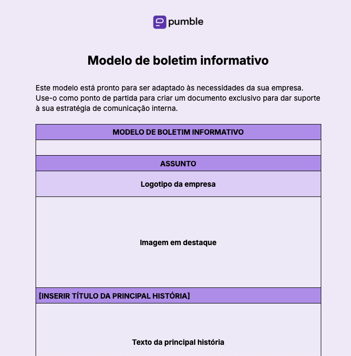 Modelo de boletim informativo 